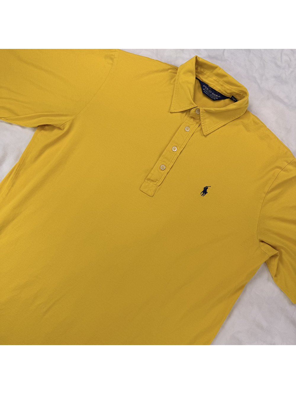 Polo Golf Ralph Lauren Mens M Yellow Pima Cotton Champions Golf Club Houston
